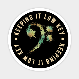 Bass Clef Retro - Keeping It Low Key Funny Music Lovers Gift Magnet